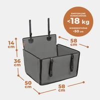 WUGLO Extra Stabil Autós Kutyaülés - Megerősített Kutyaülés Kis és Közepes Kutyáknak 4 Rögzítőpánttal - Vízálló Hátsó Ülésre (M-méret, Szürk - M, gray 8