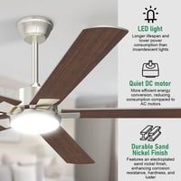 ORTHLAND 132 cm Csendes Mennyezeti Ventilátor LED Világítással, Távirányítóval, 6 Sebességgel, DC Motorral Hálószobába, Teraszra, Gyerekszob 5