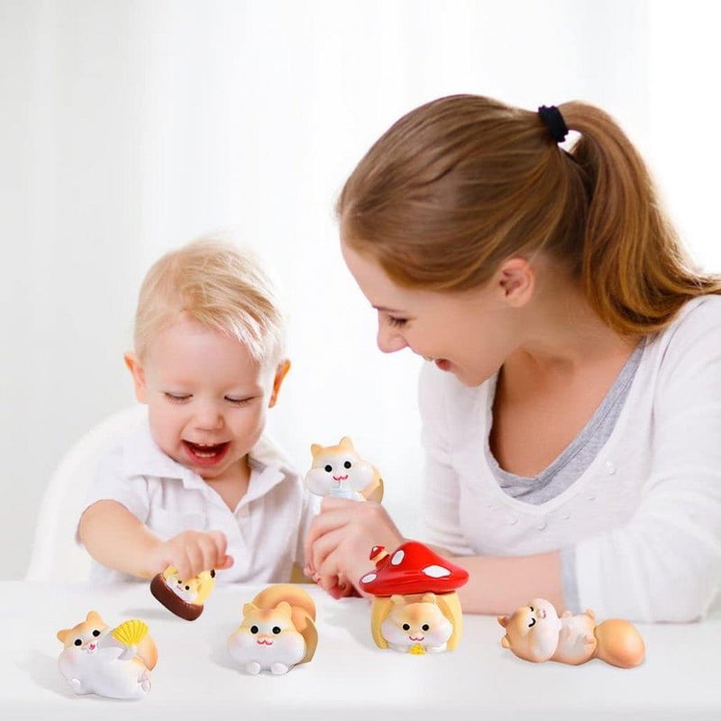 KyeeaDIY Tündérkert Mini Nyúl és Mókus Figurák - Rezin Kerti Díszek