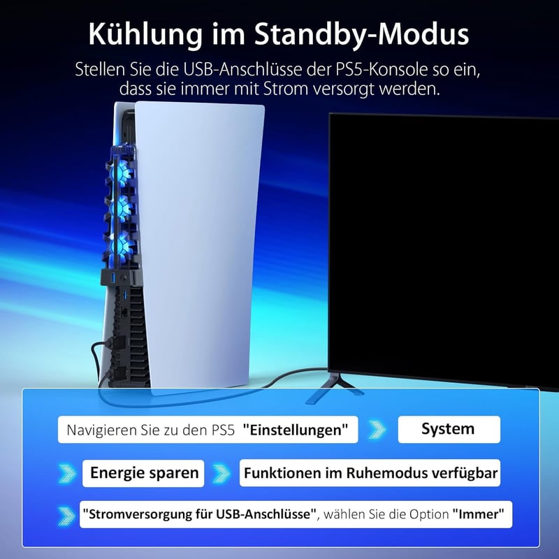 PlayStation 5 Hűtőventilátor LED Világítással - NexiGo PS5 Konzolhűtő