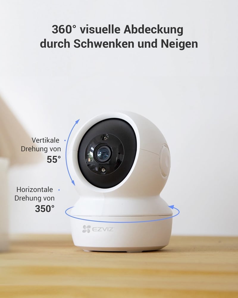 EZVIZ C6N WiFi IP Beltéri Kamera 1080P - 360° Lefedettség, Éjjellátó, Kétirányú Hang, MicroSD Támogatás, Mozgásérzékelés Otthoni és Bébi Meg