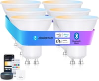 Aigostar 6.5W GU10 Alexa okosizzó, Bluetooth Mesh, 555LM, állítható színhőmérséklet, 6 db szett távirányítóval 1
