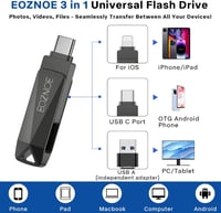 EOZNOE 64GB USB 3.0 Pendrive Telefonhoz és Számítógéphez - Fémházas, Forgatható 2