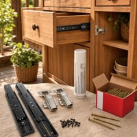 Set za popravak namještaja: 350 mm vodilica + 2x panti + 250x Torx vijak + 400 g sprej za podmazivanje 1