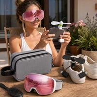 Letný záchranný balíček: 2x mini ventilátor + vodeodolná taštička + lyžiarske okuliare + sušič obuvi 1