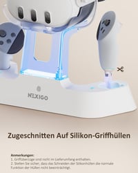 NexiGo LED-es töltőállomás Oculus Quest 3-hoz, Elite pánttal kompatibilis - Fehér 7