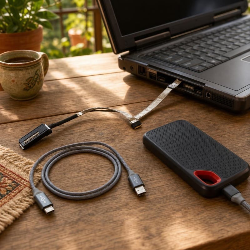 Kapcsolatmentő kábelcsomag: 3 m USB 2.0 Micro-B kábel + Dell 17R Ethernet/USB kábel + külső merevlemez