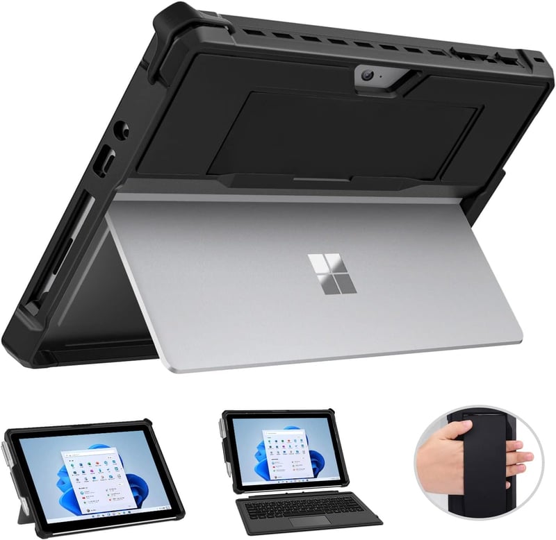 MoKo Microsoft Surface Go 4/3/2 Védőtok Stifttartóval és Kézpánttal - Fekete