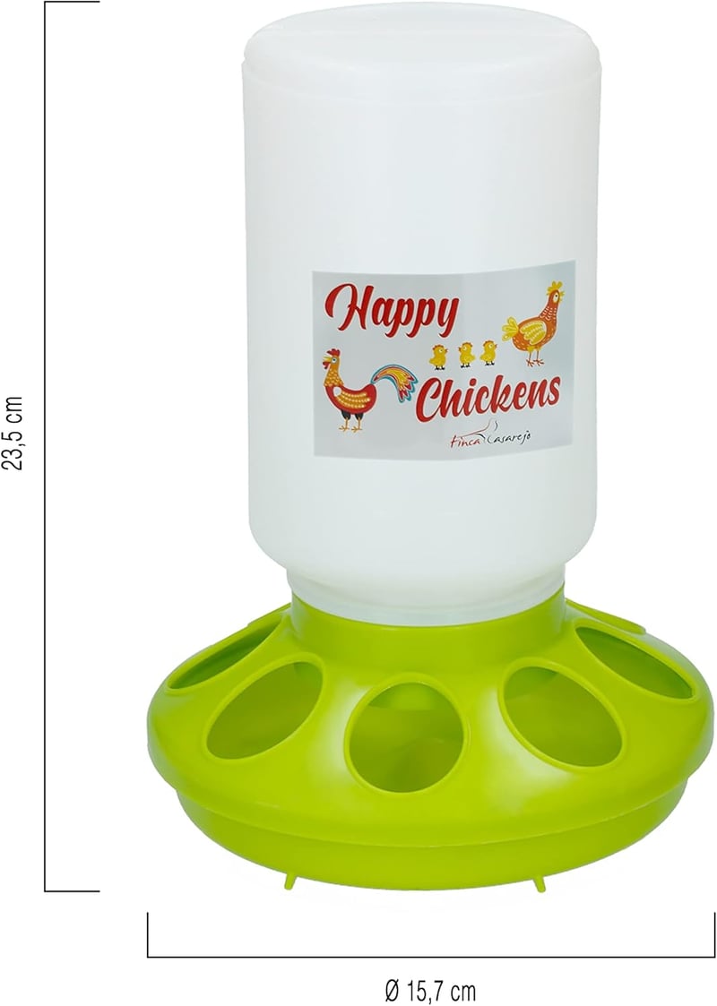 Happy Chickens Csirke és Fürj Etető-Itató Szett - 1kg Etetőtál és 1L Itató Kiscsibéknek