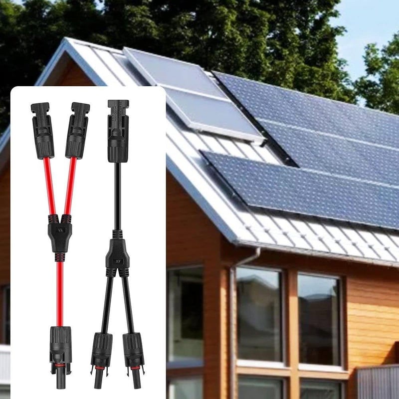 Napelemes Y-adapter kábel, 30A, piros-fekete - PV rendszerekhez