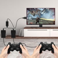 Sony PS1 PS2 kontroller USB átalakító kábel PC-hez - OSTENT fekete 6