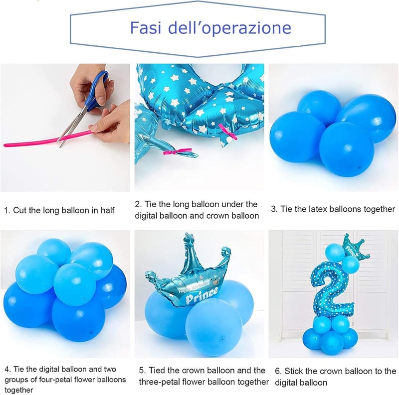 Óriás Kék 4-es Szám Lufi Szett Születésnapi Dekorációhoz