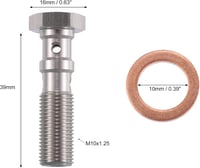 Autohaux M10x1.25 Turbó Fékvezeték Csavar Dupla Banjo Csavar 39mm 3