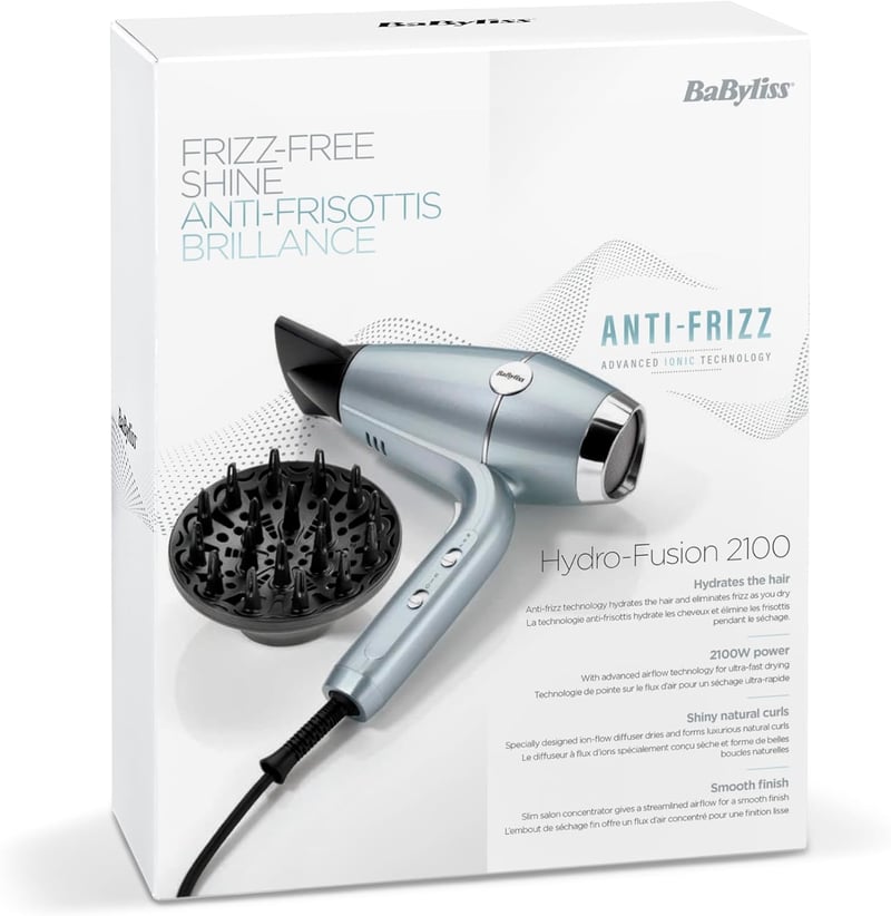 BaByliss Hydro Fusion ionos hajszárító, plazma technológiával - Kék