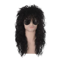 Fekete Mullet Paróka - 70-80-as Évek Retro Rock Punk Stílus 1