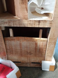 vidaXL TV ormarić od masivnog drva manga 110x30x50 cm — neispravno, za dijelove: slomljena vrata, nedostaje srednja polica (stanje: vidi 2. sliku) 4