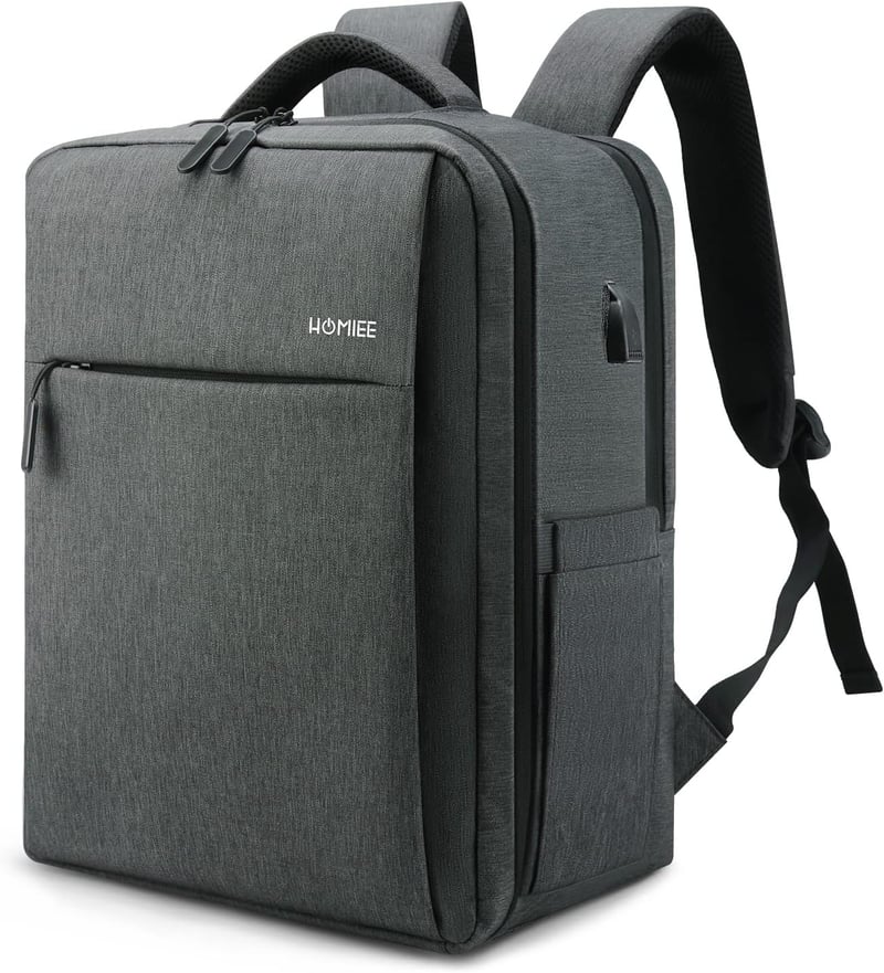 HOMIEE 15,6" Vízálló Üzleti Laptop Hátizsák USB Töltőporttal, Repülőgép Kézipoggyász Méretű