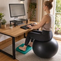 Ergonomický balík pre zdravé sedenie: fitlopta + opierka zápästia + stojan na monitor + klinový vankúš 1