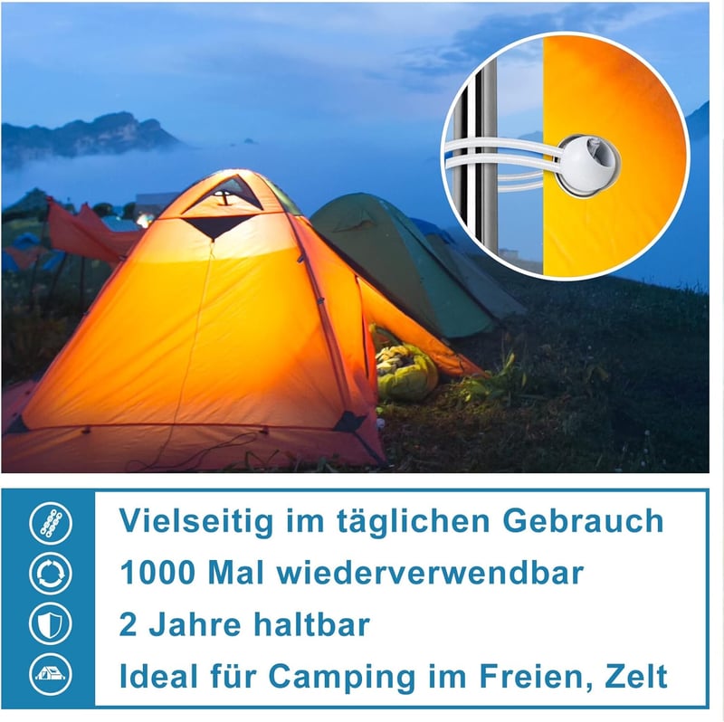 Taotrazon 25 db-os gömbbel ellátott ponyvafeszítő gumi, 12 cm-es, sátorhoz, hálóhoz