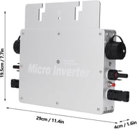 Napelemes mikroinverter 600W, WiFi-s, IP65 vízálló, 120-230V 3