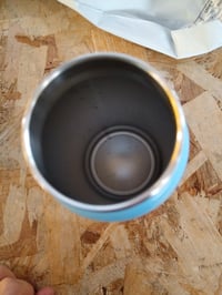 ion8 Gyerek Rozsdamentes Acél Kulacs 400 ml Egyszarvú Kék Mintás, Egykéz Nyitás, Szivárgásmentes — használt (állapot: lásd a 2. képet) 2