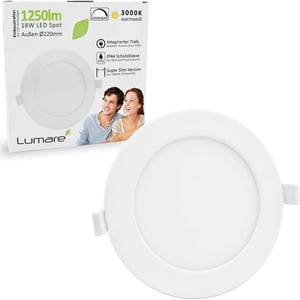 Prepakirani 18W LED ugradbeni spot reflektor, 220 mm, 230V