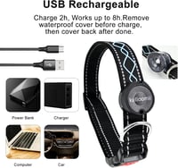 LED-es világító nyakörv kutyáknak, kék, USB-s, vízálló, állítható 7