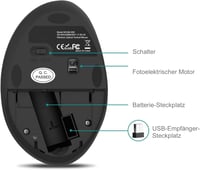 seenda Ergonomikus Vezeték Nélküli Egér - Vertikális Kialakítás, 2.4G USB Vevővel, 3 DPI Szint, 6 Gombos, Csendes Kattintás, PC/Laptop Kompa 7