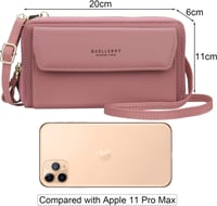Yixuan női crossbody táska kék PU bőr dupla cipzárral és kártyatartóval 5