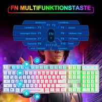 Trust GXT 838 Azor fehér RGB gaming billentyűzet és egér szett PC/PS5/PS4/Xbox 4