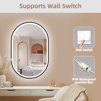 STARLEAD Ovális LED Fürdőszobai Tükör 90x60 cm - Bluetooth Hangszóróval, Fényerőszabályzással, 3 Színhőmérséklettel, Páramentesítővel, Feket 9