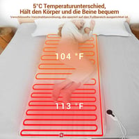 Comfytemp Elektromos Ágymelegítő 80x165 cm - 12 Hőfokozat, Két Zónás, Automata Kikapcsolás, Mosható Matracvédő Párna, Flanell Anyag 4