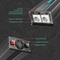 GIANDEL 1500W Színuszos Inverter 12V-230V Feszültségátalakító Távirányítóval és USB Portokkal Lakóautóhoz, Teherautóhoz és Személygépkocsiho 6