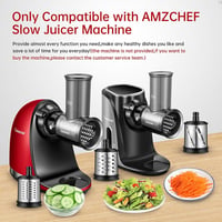 AMZCHEF elektromos zöldségszeletelő tartozékok ZM1501 és GM3001 lassú préselőkhöz - 3 cserélhető dobbal 3