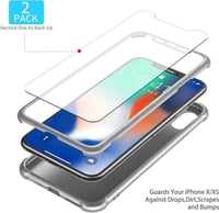 iPhone X/XS Szürke Szilikon Védőtok + 2db Edzett Üvegfólia Szett 5