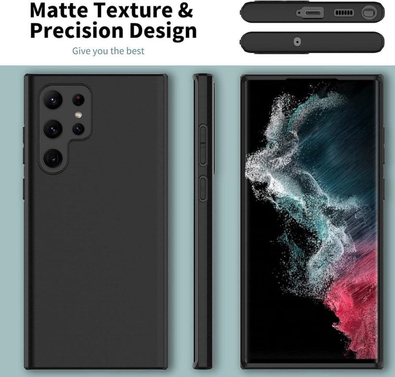 Samsung Galaxy S22 Ultra 5G Vékony Fekete TPU Védőtok