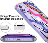 iPhone 12/12 Pro Átlátszó Ütésálló Szilikon Tok Csíkos Mintával 3
