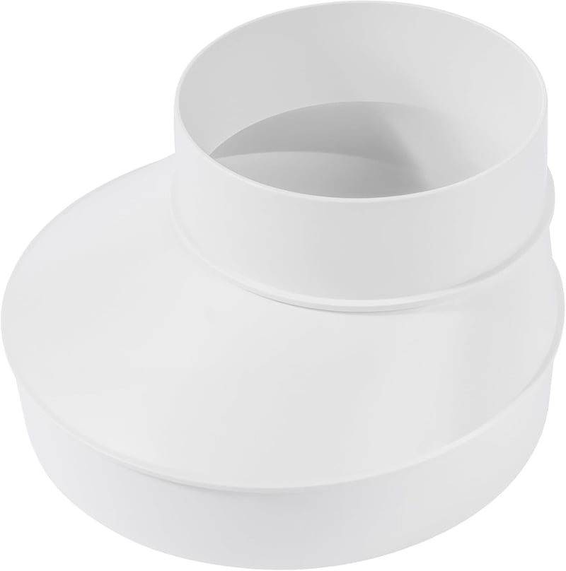 Vent Systems Szellőzőcső Szűkítő Adapter 150-100 mm - Fehér Műanyag Légcsatorna Átalakító HVAC Rendszerekhez, Könnyen Szerelhető