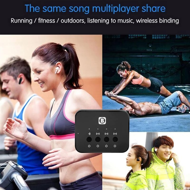 B&W 107 Bluetooth audio splitter - 3,5mm-es, fekete, 3 kimenetes adapter