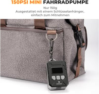 YOUNGDO Mini Elektromos Kerékpárpumpa 150 PSI - 500 mAh Akkumulátor, Valós Idejű Nyomáskijelző, Presta és Schrader Szeleppel Kompatibilis 2