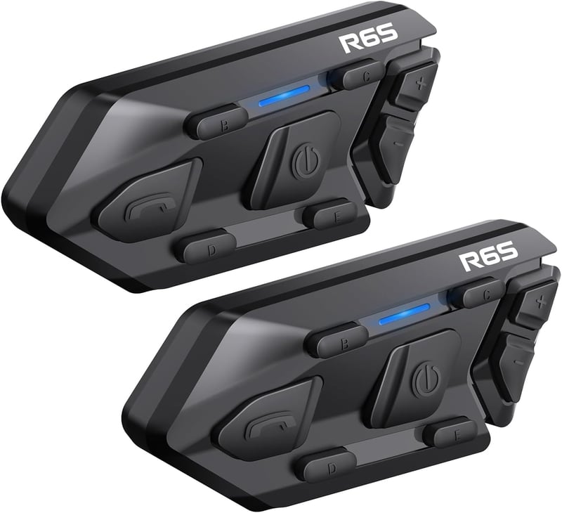 WAYXIN R6S Motoros Headset - 1200m Hatótávolságú Bluetooth Kommunikációs Rendszer 6 Motoros Összekapcsolásával, Vízálló, Kihangosító, Zajszű