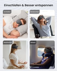RENPHO Bluetooth 5.2 3D alvómaszk beépített fejhallgatóval, fehér zajjal 8