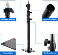 2 db Selens Falra Szerelhető Boom Kar 103 cm - Fotó Stúdió Mennyezeti Rögzítő Kar Állítható Hosszal, 3/8" és 1/4" Adapterrel Lámpákhoz, Ernyőkhöz - L-1000Dx2 5