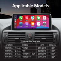 YZKONG Autórádió BMW 1/2/3/4 Sorozathoz (F20-F36, 2013-2016) - 10,25" IPS Érintőképernyő, Vezeték Nélküli CarPlay, Android Auto, NBT Rendsze 7