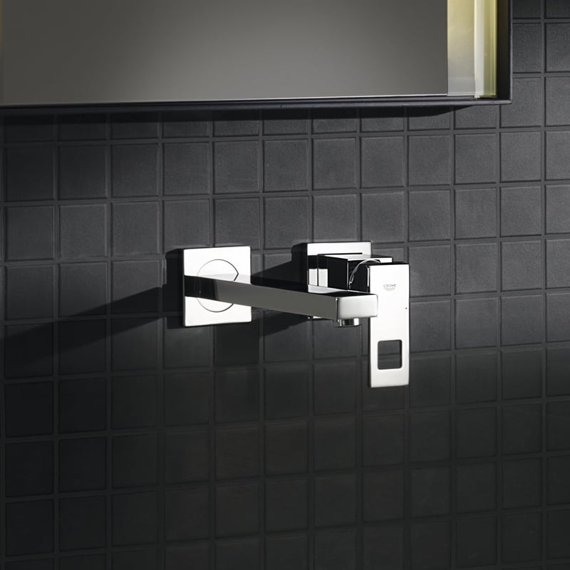 GROHE Eurocube Kétlyukú Mosdó Csaptelep - Króm Kivitel, Fali Szerelésű, 171 mm Kifolyóval, Fürdőszobai Használatra