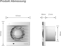 Cazooo 100mm-es Csendes Fürdőszobai Ventilátor Időzítővel - Energiatakarékos, Falra Szerelhető 2
