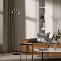 SIBRILLE Állólámpa LED 20W Fekete - Távirányítós Dimmelhető Érintésvezérelt Modern Mennyezeti Világítás 1300lm Meleg/Hideg Fehér Olvasólámpa 2