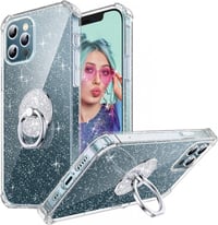 iPhone 12 Pro Max Átlátszó Glitteres Gyűrűs Védőtok Csillogó Ütésálló 1
