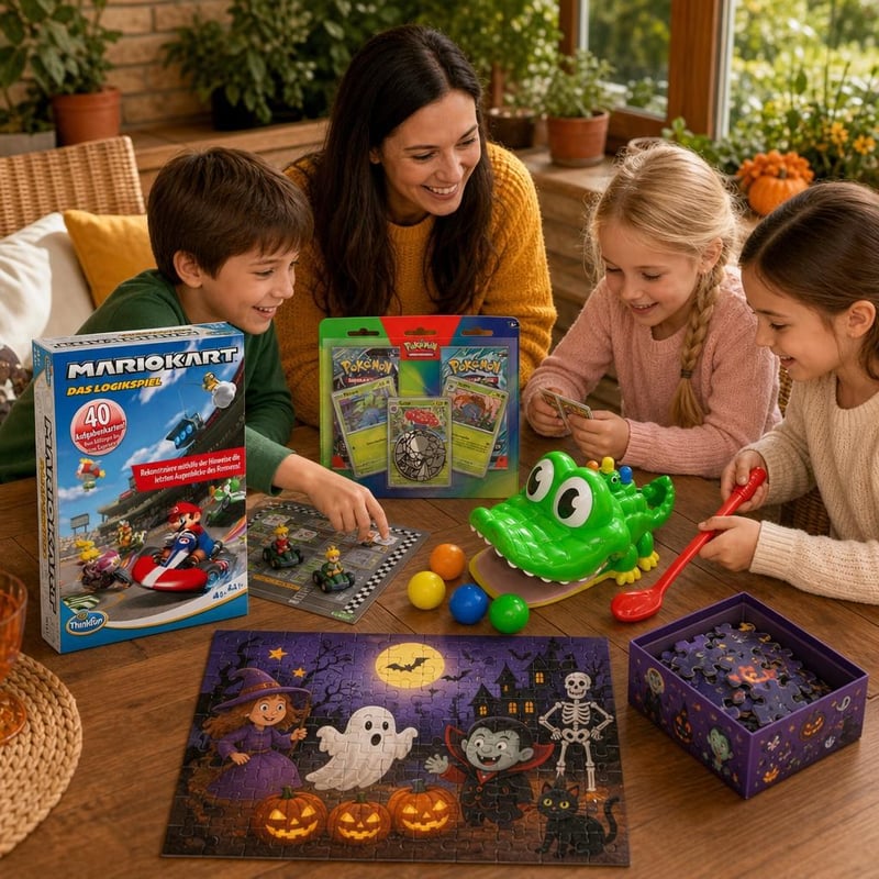 Családi játékkaland: logikai társasjáték + Pokémon kártyacsomag + mini golf játék + 36 db puzzle