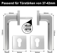 AwmnSrman Rozsdamentes Acél Ajtókilincs Szett - Modern Ezüst Beltéri Ajtókhoz, PZ Profilcilinderrel, 2 Kilincs és 2 Hosszú Címke, 50.000 Nyi 2